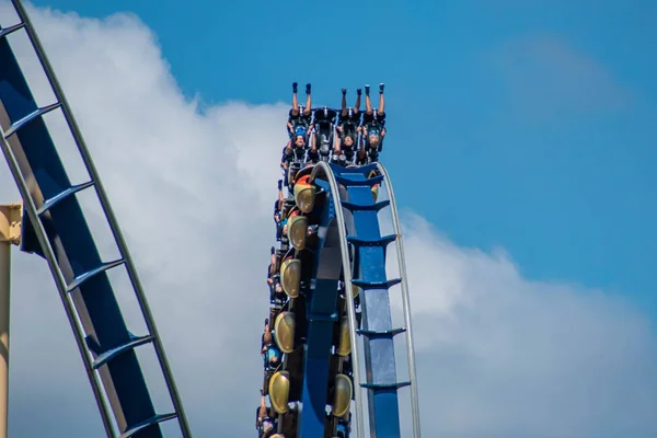 Tampa Bay Florida Július 2019 Felülnézet Emberek Élvezik Montu Rollercoaster — Stock Fotó