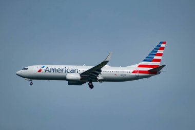 Florida. 09 Temmuz 2019. American Airlines Orlando Uluslararası Havaalanı 'na gelen 19