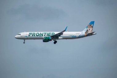 Florida. 09 Temmuz 2019. Frontier Airlines, Orlando Uluslararası Havaalanı 6 ' dan ayrıldı