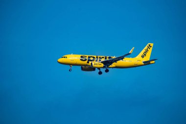 Orlando, Florida 'da. 09 Temmuz 2019. Spirit Airlines, Orlando Uluslararası Havaalanı 2 ' den ayrılıyor.