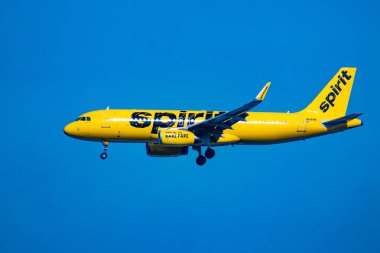 Orlando, Florida 'da. 09 Temmuz 2019. Spirit Airlines, Orlando Uluslararası Havaalanı 3 ' ten ayrılıyor