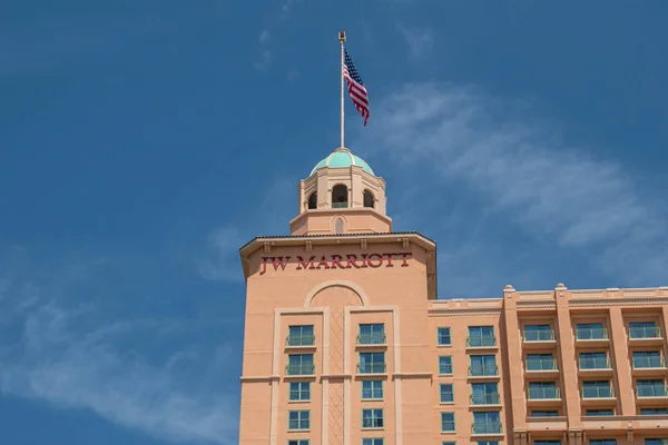 Orlando Florida Julio 2019 Vista Superior Torre Marriott Bandera Área —  Fotos de Stock