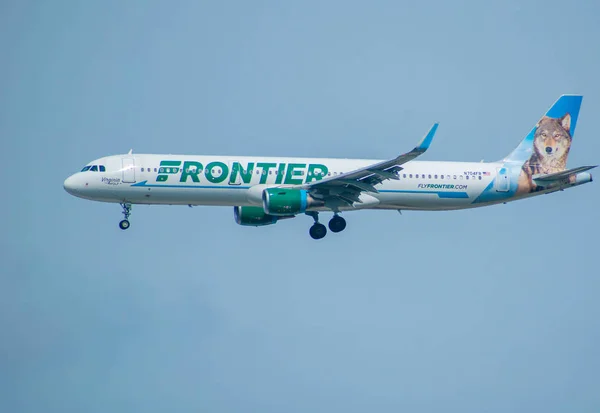 Florida July 2019 Frontier Airlines Departing Orlando International Airport — Stock Photo, Image