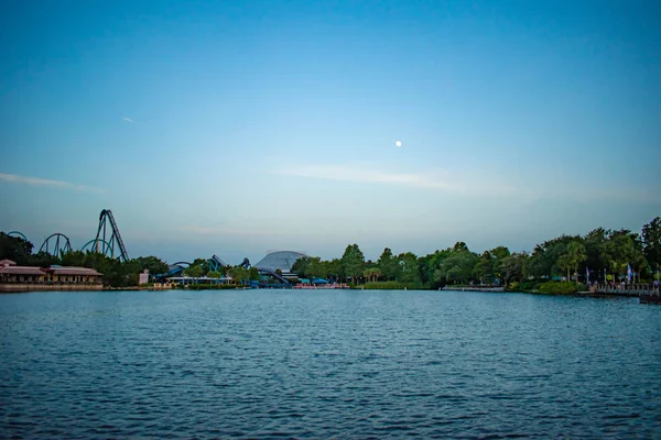 Orlando Florida Július 2019 Panoráma Kraken Mako Hullámvasutak Seven Seas — Stock Fotó