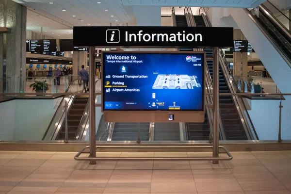 Tampa Bay Florida Július 2019 Információs Jel Tampa International Airport — Stock Fotó