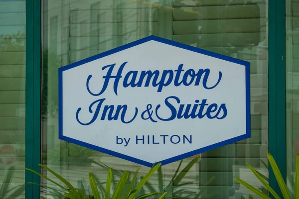 Tampa Bay Florida Juli 2019 Hampton Inn Suites Sign Ybor — Stockfoto