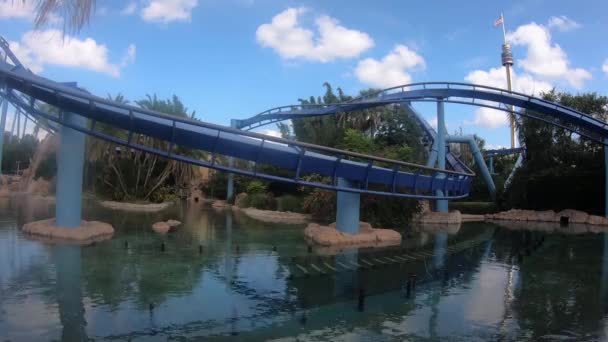 Orlando Florida Temmuz 2019 Seaworld Eğlenceli Müthiş Manta Ray Rollercoaster — Stok video