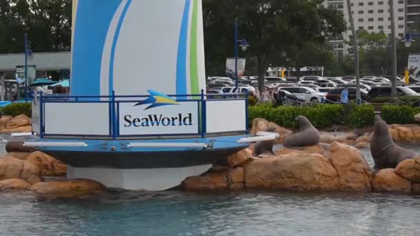 Orlando Floride Juillet 2019 Vue Partielle Des Statues Phare Seaworld — Video