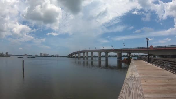 Daytona Florida Juli 2019 Panoramisch Uitzicht Broadway Bridge — Stockvideo