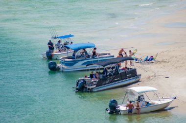 Ponce de Leon giriş, Florida. 19 Temmuz 2019 deniz fenerinden plaj ve Halifax Nehri kısmi görünümü. 2