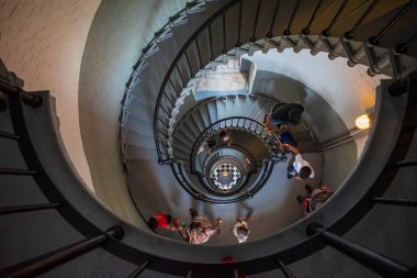 Ponce de Leon giriş, Florida. Temmuz 19, 2019 Ponce giriş feneri spiral merdiven üst görünümü