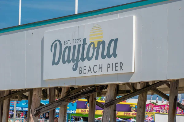 Daytona Beach Florida Julho 2019 Daytona Beach Pier Sign — Fotografia de Stock