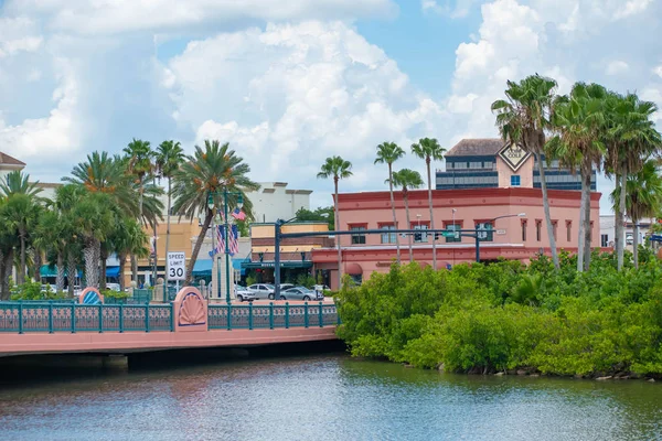 Daytona Beach Florida Juli 2019 Partiell Utsikt Över Broadway Bridge — Stockfoto