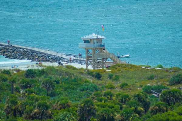 Ponce Leon Inlet Florida Luglio 2019 Lifeguard Tower Sulla Spiaggia — Foto Stock