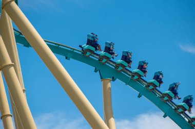 Orlando, Florida. 31 Temmuz 2019. İnsanlar Seaworld (9 yaz tatili sırasında inanılmaz Kraken rollercoaster zevk)