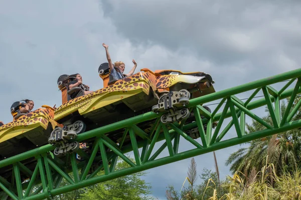 Tampa Bay Florida Agosto 2019 Gente Disfrutando Increíble Montaña Rusa — Foto de Stock