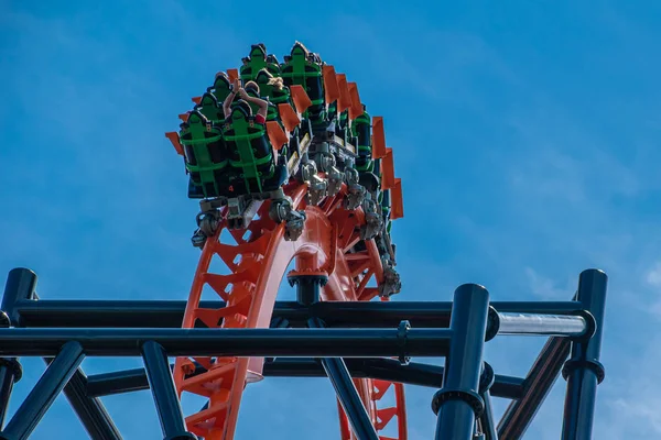 Tampa Bay Florida August 2019 People Enjoying Terrific Tigris Rollercoaster — Stock Photo, Image