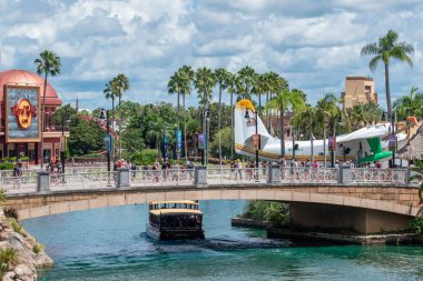 Orlando, Florida. 07 Ağustos 2019. Universal Studios alanında Hard Rock Cafe ve Citywalk kısmi görünümü 1