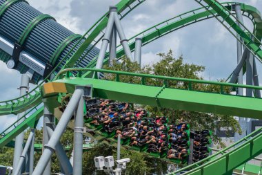Orlando, Florida. 07 Ağustos 2019. İnsanlar inanılmaz inanılmaz eğlenceli olan , Macera Adası'nda tatil yaz aylarında 13.