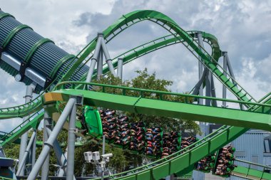 Orlando, Florida. 07 Ağustos 2019. İnsanlar inanılmaz inanılmaz eğlenceli olan , Macera Adası'nda tatil yaz aylarında 28.