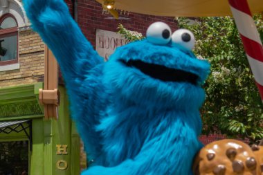 Orlando, Florida. 07 Ağustos 2019. Seaworld 76 susam sokakta Çerez Monster