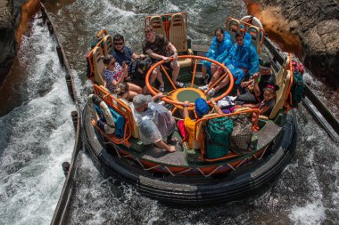 Orlando, Florida. 14 Ağustos 2019. Walt Disney World Hayvanlar Alemi'nde eğlence Expedition Everest rollercoaster olan insanlar (11).