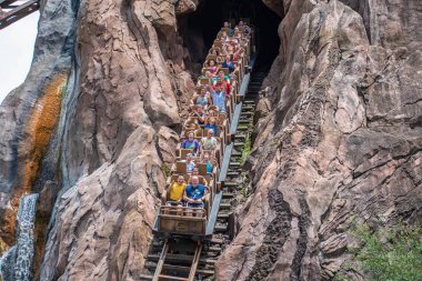 Orlando, Florida. 14 Ağustos 2019. İnsanlar Hayvanlar Alemi (15 de eğlenceli müthiş Expedition Everest rollercoaster sahip).