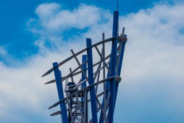 Orlando, Florida. 28 Ağustos 2019. Seaworld'deki Infinity Falls kulesinin en iyi görünümü , (143)