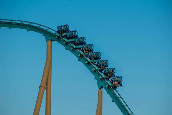 Orlando Florida August 2019 People Having Fun Amazing Kraken Rollercoaster — Stock Photo, Image