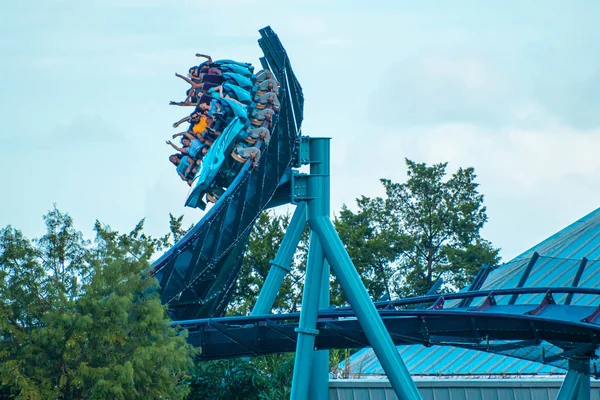 Orlando Florida August 2019 People Having Fun Terrific Mako Rollercoaster — Stock Photo, Image