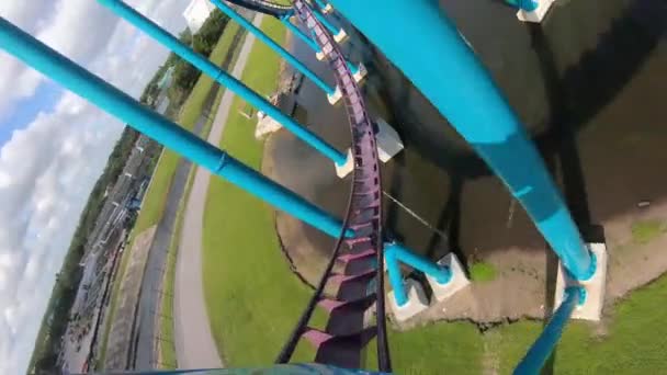 Orlando Florida Eylül 2019 Seaworld Müthiş Mako Rollercoaster Deneyimi — Stok video