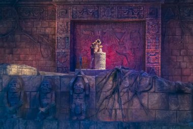 Orlando, Florida. 27 Eylül 2019. Indiana Jones Hollywood Stüdyolarında Epic Dublör Gösterisi (1)