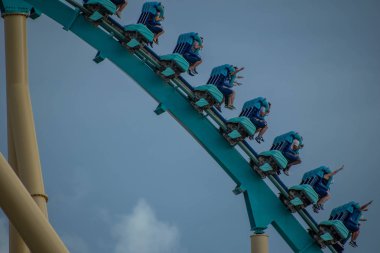 Orlando, Florida. 5 Ekim 2019. Seaworld 'de müthiş eğlenen insanlar (28.)