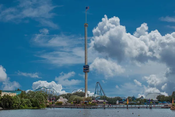 Orlando Florida Setembro 2019 Vista Panorâmica Sky Tower Montanha Russa — Fotografia de Stock