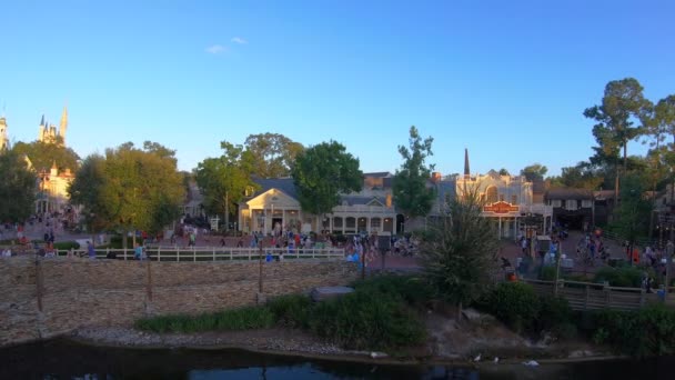 Orlando Floride Septembre 2019 Bord Eau Cendrillon Château Liberty Square — Video