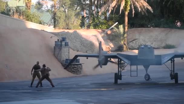 Orlando Florida Septiembre 2019 Personajes Actuando Indiana Jones Epic Stunt — Vídeos de Stock