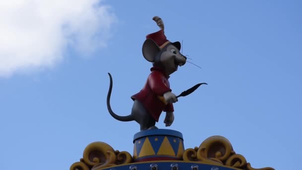 Orlando Florida Eylül 2019 Sihirli Kigndom Daki Timothy Mouse Üst — Stok video