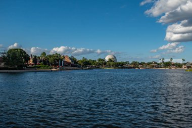 Orlando, Florida. 10 Ekim 2019. Walt Disney World 'de Kanada' nın panoramik manzarası Pavillion ve Epcot küresi