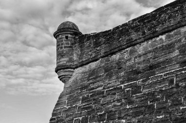 St. Augustine, Florida. 26 Ocak 2019. Tarihi Castillo de San Marcos 'un Floridas Tarihi Sahili' ndeki Eski Şehir 'deki güzel manzarası