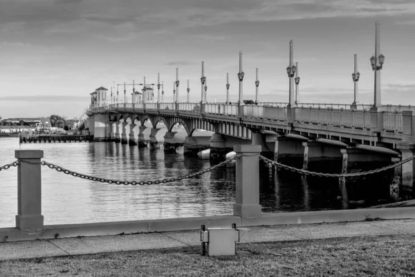 Augustine Florida Gennaio 2019 Ponte Dei Leoni Sfondo Colorato Tramonto — Foto Stock