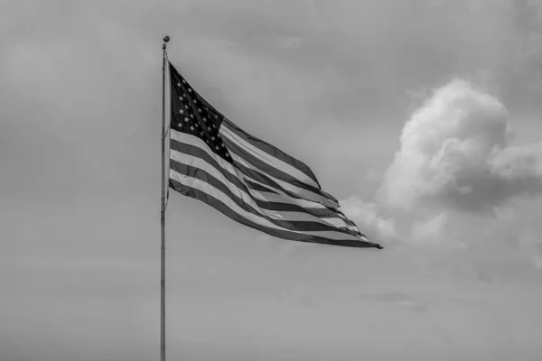 Κάτοψη Της Σημαίας Usa Θολό Φόντο — Φωτογραφία Αρχείου