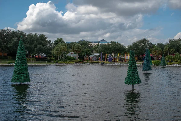 Orlando Florydzie Października 2019 Choinki Nad Jeziorem Seven Seas Seaworld — Zdjęcie stockowe