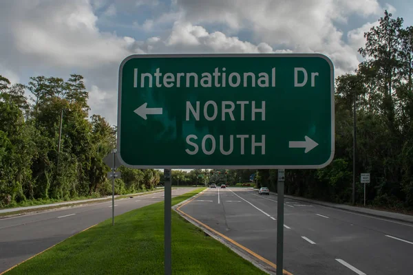 Orlando Florida October 2019 International Driver North South Sign — Φωτογραφία Αρχείου