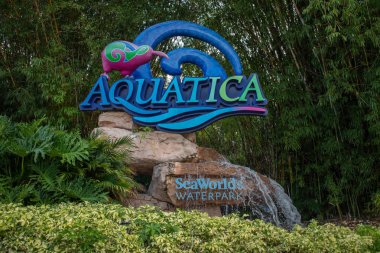 Orlando, Florida. 25 Ekim 2019. Uluslararası Sürüş Alanında Aquatica işareti