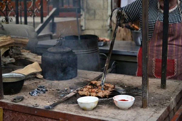 카스, 카스, 신장, 중국에서 어린 양 고기 — 스톡 사진