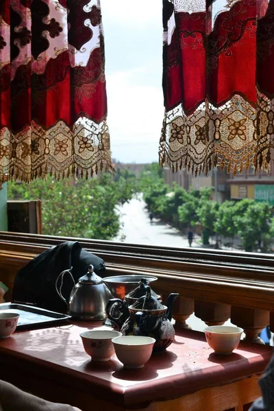 100 year old Uyghur tea house in old city of Kashgar, Xinjiang, China, Uyghur autonomous region