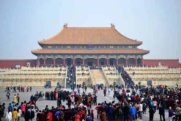 Zakazane Miasto, podróż, tradycyjnej chińskiej architektury w Beijing, Chiny — Zdjęcie stockowe