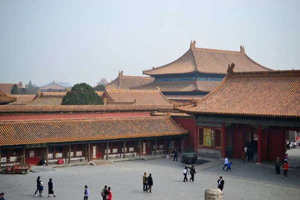 Verboden stad, gugong, de traditionele chinese architectuur in Beijing, China — Stockfoto