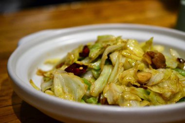 Fried lahana Çin stili, Çin lezzetleri, Asya gıda