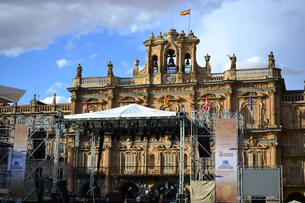Старый город Саламанка, Испания, мэр Кати и Пласа и Университет Фадад, испанская архитектура — стоковое фото